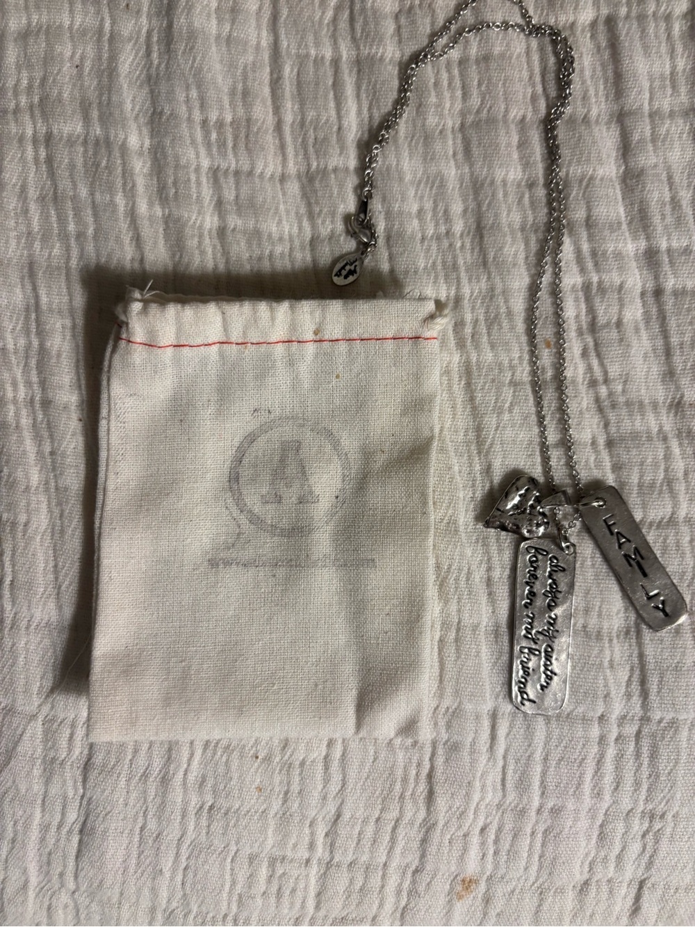 Source Unknown Silver Family Charm Necklace